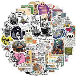 Gothic Skeleton Graffiti Stickers for Laptop, Snowboard, Luggage, Car, Fridge - 10/30/50Pcs Vinyl Set (ONLINE ORDER ONLY)