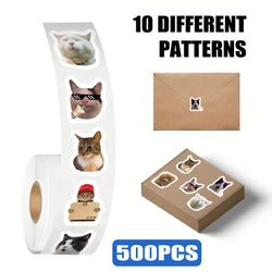 500pcs Cute Cat Meme Stickers Waterproof for Laptop, Phone, Suitcase, Notebook, Kids Toys (ONLINE ORDER ONLY)
