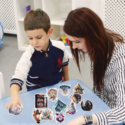 10/30/50pcs Cool Art Gothic Magic Witch Aesthetic Stickers Decorative Anime Decals Laptop Suitcase Waterproof Sticker Kids Toy (ONLINE ORDER ONLY)