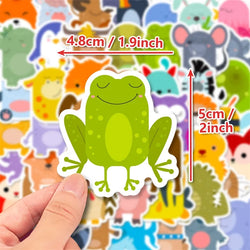 10/30/50PCS Kawaii Round Animal PVC Decoration Scrapbooking Sticker Aesthetic Child Korean Stationery School Supplies for Kids (Online Order Only)