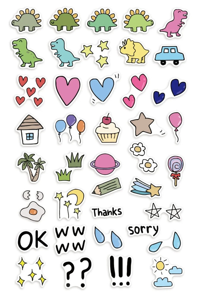 40pcs Dinosaur Sticker Cartoon Animal Educational Toys Stickers for Children DIY Laptop Scrapbooking Luggage Bicycle (ONLINE ORDER ONLY)