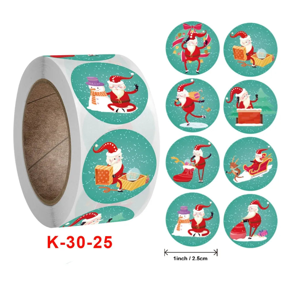 50-500Pcs Cartoon Merry Christmas Tree Label kids Stickers for Gift Package Wrapping Festival Party Baking Paper Seal Stickers (ONLINE ORDER ONLY)