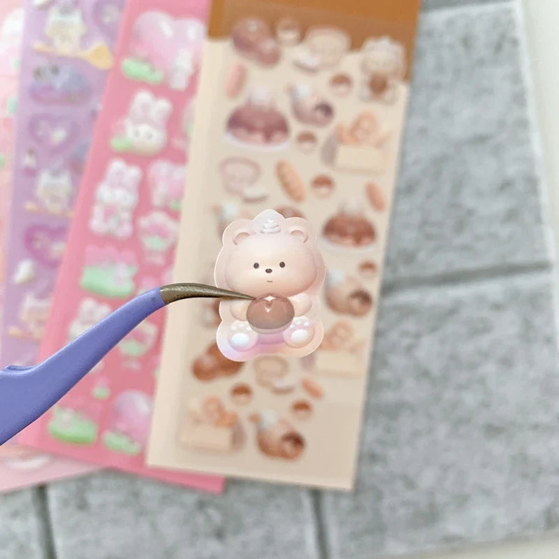 Cute Star Moon Rose Series Laser Stickers Hand Account Idol Card DIY Material Decorative Sticker Personalized Korean Stationery (ONLINE ORDER ONLY)