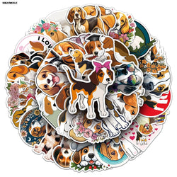 Beagle Dog Stickers Pack - Cute Animal Decals for Laptop, Luggage, Skateboard, DIY Crafts (Online Order Only)