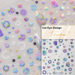 Irregular Stars Red Silver Five-pointed Star Meteor Shiny 5D Self Adhesive Nail Art Stickers Romantic Rhinestone Manicure Decals (ONLINE ORDER ONLY)