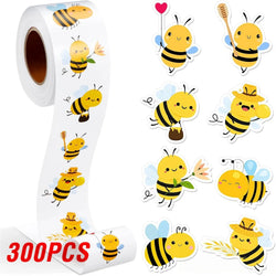 100-500pcs Cartoon Bee Stickers Cute Animal Sticker Waterproof Self-Adhesive Paper Mobile Rewards Sealing Label Decal Stationery (ONLINE ORDER ONLY)