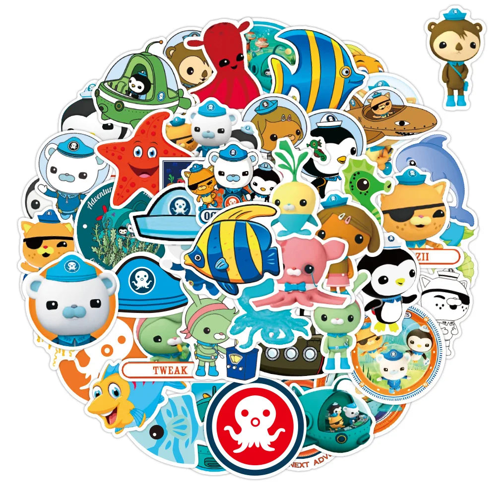 Octonauts Stickers Cartoon Decals for Scrapbook, Luggage, Laptop, Bike, Kids Toys (10/30/50PCS) (Online Order Only)