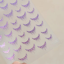 French Romantic Tassel Crescent Moon Laser Charming Gold Silver Arc Self Adhesive Nail Art Stickers Hot Stamping Manicure Decals (Online Order Only)