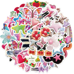 Y2K Hair Clip Sticker Set: 10/30/50Pcs for Suitcase, Skateboard, Laptop, Luggage, Phone, DIY Decal (ONLINE ORDER ONLY)