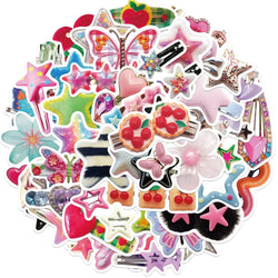 Y2K Hair Clip Sticker Set: 10/30/50Pcs for Suitcase, Skateboard, Laptop, Luggage, Phone, DIY Decal (ONLINE ORDER ONLY)
