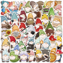 50PCS Gnome Dwarf Stickers Waterproof Vinly Stickers Decorative DIY Graffiti Luggage Stickers Children's Toys (ONLINE ORDER ONLY)