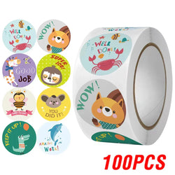 100-500pcs Reward stickers for Students Encourage Labels Scrapbooks Sticker for School Teacher Supplies Cute Self Adhesive Label (Online Order Only)