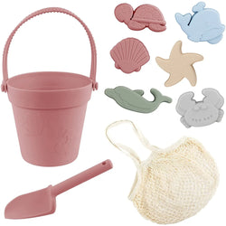 Silicone Beach Toys with Bucket, Shovel and Molds (ONLINE ORDER ONLY)