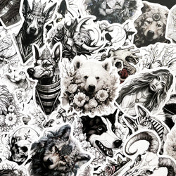 Gothic Animal Graffiti Stickers for Laptop, Bike, Car, Helmet (10/50 Pcs) (ONLINE ORDER ONLY)