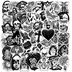 10/30/50/100pcs Black White Gothic Horror Skeleton Graffiti Stickers Skateboard Phone Fridge Luggage Car Cool Waterproof Sticker (ONLINE ORDER ONLY)