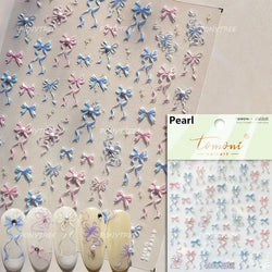 Chic Shiny Bowknot Colorful Ribbon Stars Heart Butterfly Flower Delicate Romantic Nail Art Stickers Decoration Manicure Decals (Online Order Only)