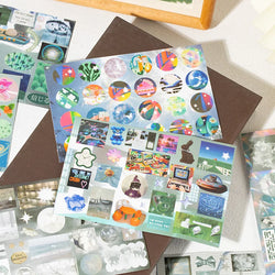 72pages/book Y2K Style Retro Cute Cut Film Sticker Book Planner Journal Handbook Scrapbooking Kawaii Decoration Sticker Gift (ONLINE ORDER ONLY)
