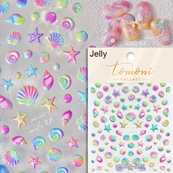 Fantasy Beach Summer Dreamy Colorful Seasnail Shell Pearl Conch Jelly Star 5D Decals Soft Relief 3D Decoration Nail Art Stickers (Online Order Only)