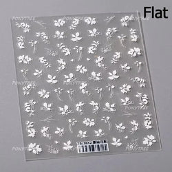 Pretty White Butterfly Flower Wreath Love Heart Crown Corsage Corolla Garland Delicate Adhesive Nail Art Sticker Manicure Decals (ONLINE ORDER ONLY)