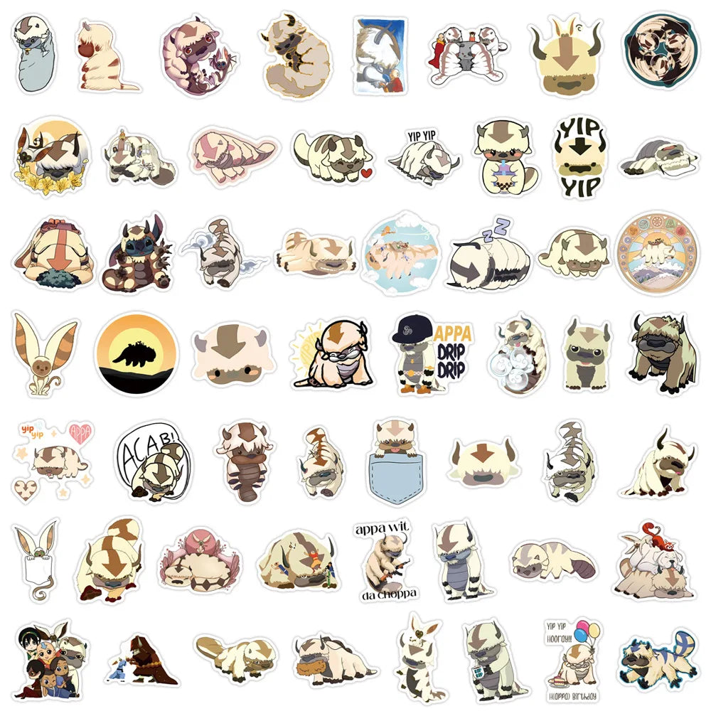10/30/50/110PCS Avatar:The Last Airbender Stickers Cute Appa Graffiti Cartoon Animal Sticker Laptop Guitar Car Bike Decals Toy (ONLINE ORDER ONLY)