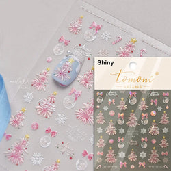 Snowman Apple Stars Gift Bell Snowflake Christmas Tree 3D Jelly Self Adhesive Nail Art Stickers Santa Claus Xmas Manicure Decals (ONLINE ORDER ONLY)