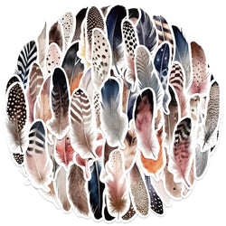 10/64PCS  Feather Decor Kawaii Small Diary Travel Paper Stickers Book Journal Label Sticker Back to School Supplies (ONLINE ORDER ONLY)