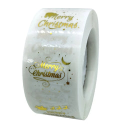 100-500pcs Merry Christmas Stickers Round Holidays Stickers For Xmas Thank You Greeting Cards Sealing Gift Decoration Stickers (Online Order Only)