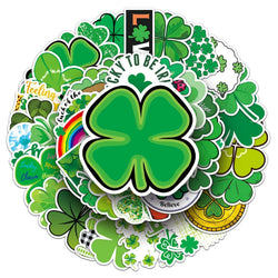 Four Leaf Clover Stickers Pack - Laptop, Guitar, Car, Bike, Skateboard Decals (Online Order Only)