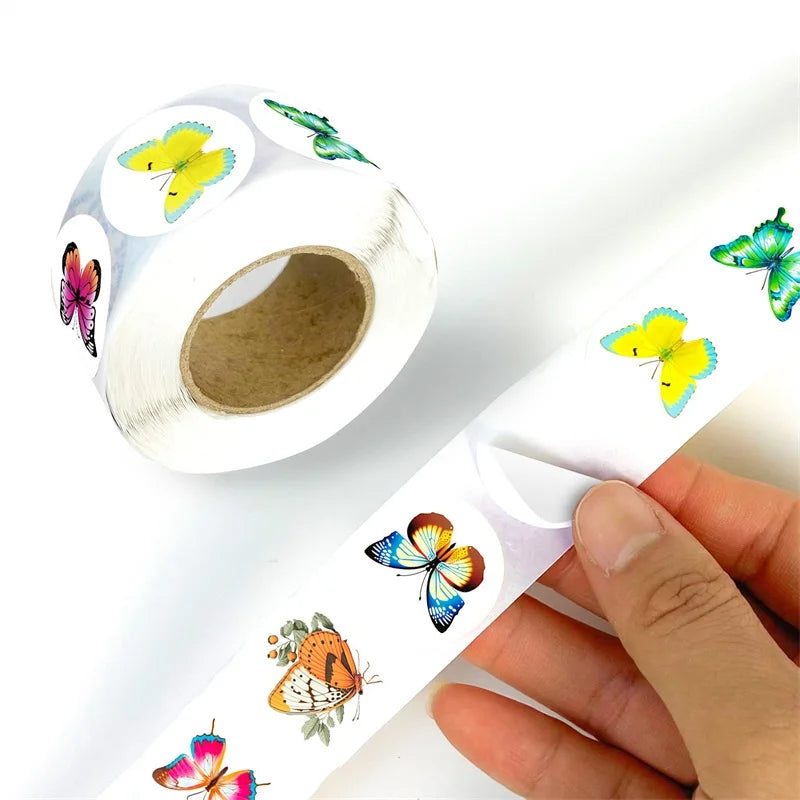 500PCS Cute Butterfly Sticky Paper Sticker Labels Thank You Sticker Sealing Stationery Supplies DIY Decoration Scrapbooking (ONLINE ORDER ONLY)