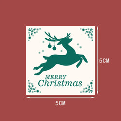 40-100pcs Square Merry Christmas Stickers Seal Labels 5cm Red Santa Claus Labels For Christmas Gift Decorate Sticker (ONLINE ORDER ONLY)