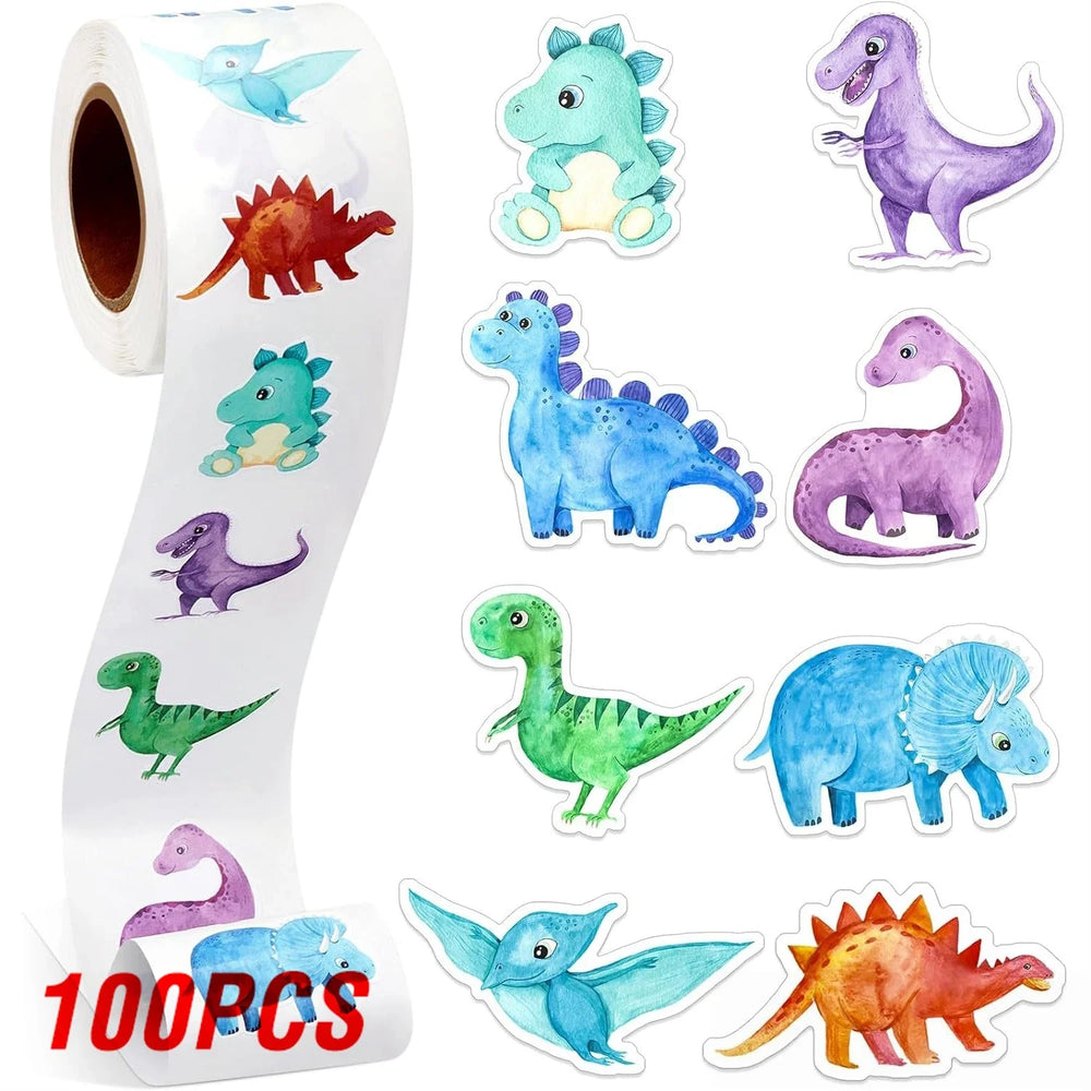 100-500pcs Dinosaur Animal Anomaly Shaped Sticker Decoration Gift Box Sticker Label Reward Stationery Sticker (ONLINE ORDER ONLY)