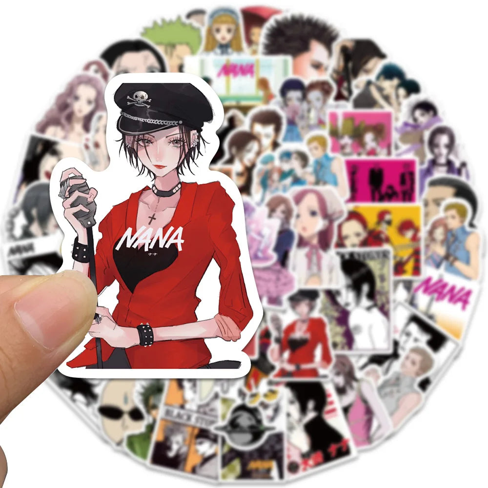 50PCS Anime NANA Stickers Cool Graffiti Decals DIY Decoration for Phone Laptop Stationery PVC Waterproof Sticker Toys Gift (Online Order Only)