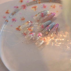 Fireworks Bloom Romantic Starry Sky Goldfish Metallics Color Gradient Self Adhesive Nail Art Stickers Halo Dyeing Manicure Decal (ONLINE ORDER ONLY)