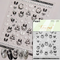 Dressy Embossment Colorful Gradient Snowflakes Laser Silver Christmas Tree Winter Bowknot Santa Nail Art Stickers Manicure Decal (Online Order Only)