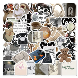 Cute Black White Stickers for Laptop Luggage Skateboard Kid Toys (ONLINE ORDER ONLY)