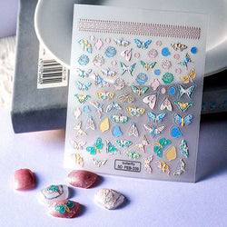 Chic Dragonfly Spider Insect Butterfly 3D Self Adhesive Nail Art Decoration Sticker Heart Puppy Flower Manicure Decal Y2K Flower (ONLINE ORDER ONLY)