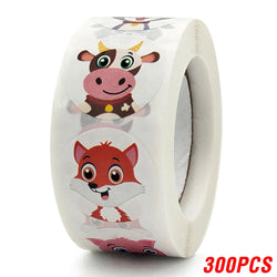 100-500pcs 1inch Cartoon Animal Children Sticker Label Thank You Cute Toy Game Sticker DIY Gift Sealing Label Decoration Supp (ONLINE ORDER ONLY)