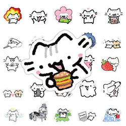 10/30/72PCS Cute Pokky Cat Stickers Kawaii Animal Meme Graffiti Decals Luggage Laptop Phone Guitar Car Bike Skateboard Sticker (ONLINE ORDER ONLY)