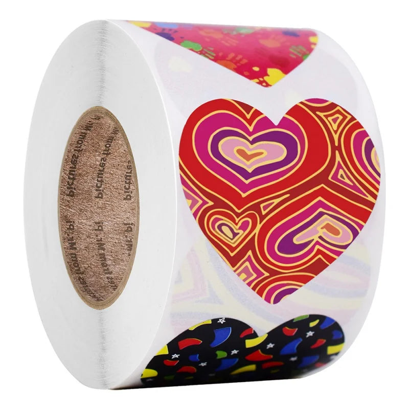 500Pcs Heart Shaped Stickers Seal Labels Stickers Scrapbooking Gift for Package and Wedding Decoration Stationery Sticker (ONLINE ORDER ONLY)