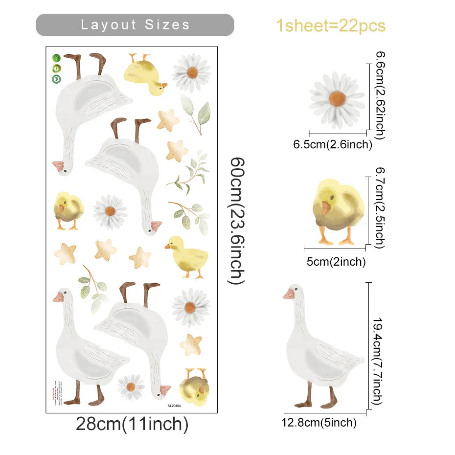 Cartoon Duck Wall Stickers for Kids Room Decor (ONLINE ORDER ONLY)