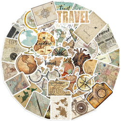 50PCS Travel The Map Stickers Cartoon Graffiti Decoration Skateboard Laptop Notebook Luggage Waterproof Decal Toy (ONLINE ORDER ONLY)