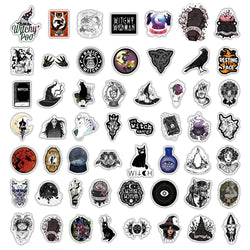 10/30/50/110pcs Cool Witch Moon Gothic Cartoon Stickers Aesthetic Decals Skateboard Laptop Guitar Phone Graffiti Sticker Kid Toy (ONLINE ORDER ONLY)