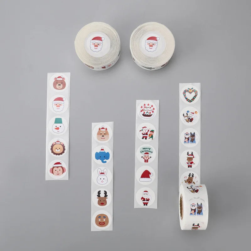 100-500pcs Merry Christmas Holiday Decoration Sticker 2.5cm Party Gift Baking Seal Sticker Invitation Letter Envelope Sticker (ONLINE ORDER ONLY)
