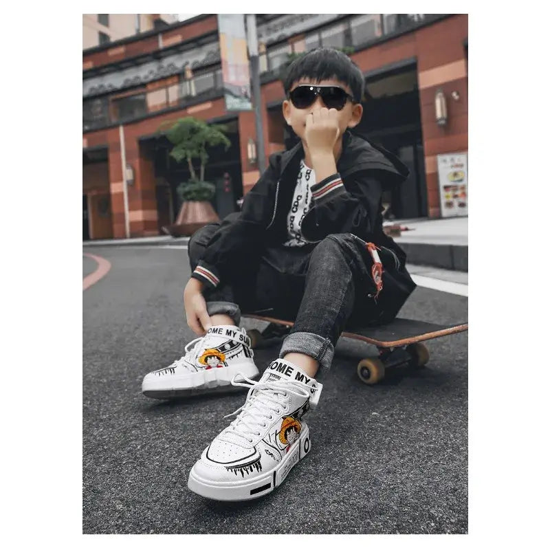 One Piece Luffy High Top Shoes Zoro Anime Sneakers (ONLINE ORDER ONLY)