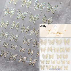 Butterfly Peach Blossom Flowers Lantern Star Tassel Pendant Gold Hot Stamping Self Adhesive Nail Art Stickers Manicure Decals (ONLINE ORDER ONLY)