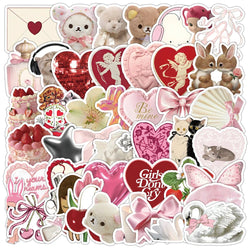 Cute Pink Girls Stickers 10/30/50pcs Coquette Cartoon DIY Skateboard Fridge Guitar Phone Wall Decals (ONLINE ORDER ONLY)