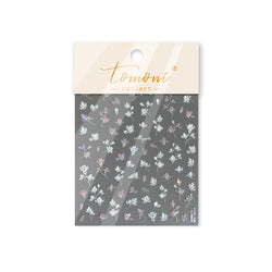 Translucent White White Pink Magnolia Rose Flower Floral Soft Embossed Relief Adhesive Nail Art Stickers Chic 3D Manicure Decals (ONLINE ORDER ONLY)