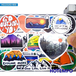 20/30/50Pieces Funny Journey Camping Climbing Hiking Go Outside Travel Stickers for Scrapbook Car Bike Phone Laptop Sticker Toys (Online Order Only)