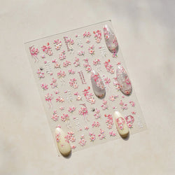 Antique Pear Blossom Peach Blossom Flower Swallow Pattern Adhesive Nail Art Stickers Spring Vibrant and Lively Manicure Decals (ONLINE ORDER ONLY)