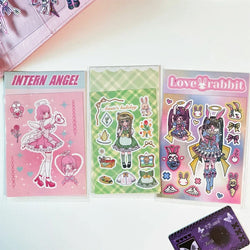 Korean ins Devil Angel Girl Stickers Diary Scrapbooking DIY Album Decoration Sticker Aesthetic Personalized Kawaii Stationery (ONLINE ORDER ONLY)